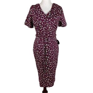 Sheen Maroon Floral Dawn Dress